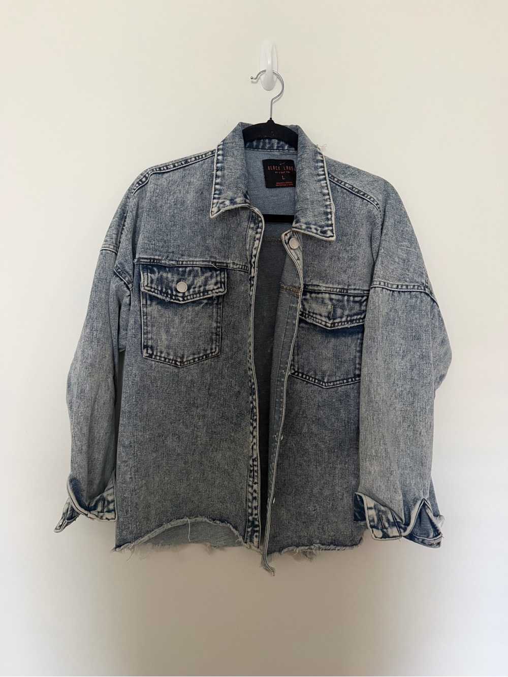 Black Label Acid-Wash Grey Denim Jacket